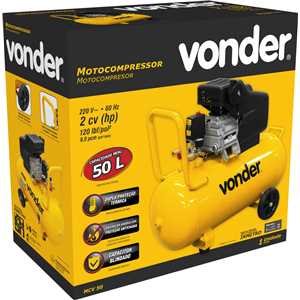 Motocompressor de ar, 8,0 pcm, 50 litros, 220 V~, MCV 50 VONDER