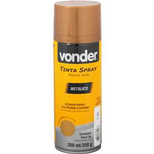 Tinta em spray metálico, ouro, 350 ml/250 g, VONDER
