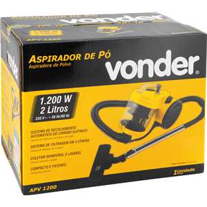 Aspirador de pó 1.200 W, 2 litros, 220 V~, APV 1200, VONDER