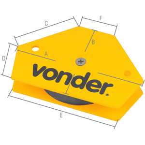 Esquadro magnético hexagonal 10 kgf para soldador, VONDER