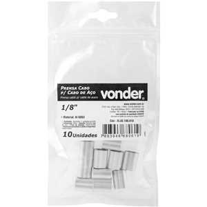 Prensa cabo para cabos de aço de 1/8", cartela com 10 peças, VONDER