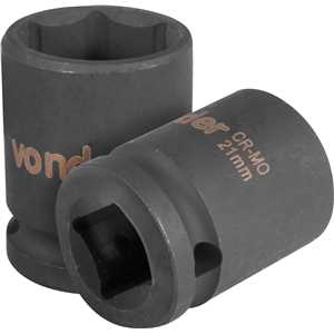 Soquete sextavado de impacto, encaixe de 1/2" x 21,0 mm, VONDER