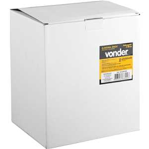 Lixeira retangular, 3 litros, inox, branca, VONDER
