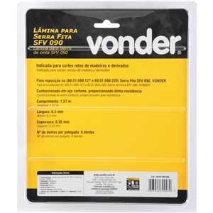 Lâmina para serra fita SFV 090, 6 dentes por polegada, VONDER