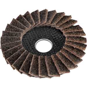 Flap-disc, disco de limpeza/acabamento, 4.1/2" - 115 mm, cônico, manta abrasiva, grosso, VONDER