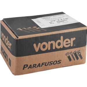 Parafuso sextavado zincado 1/2" x 4.1/2", UNC, rosca parcial, VONDER