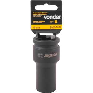 Soquete sextavado longo de impacto, 19 mm, encaixe de 3/4", VONDER
