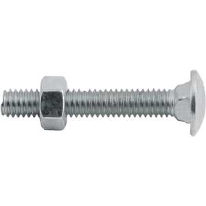 Parafuso francês zincado, 5/16" x 2", com porca, VONDER