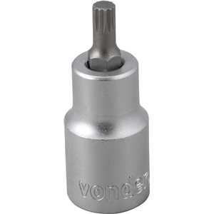 Soquete multidentado, curto, com encaixe de 1/2", M6, VONDER