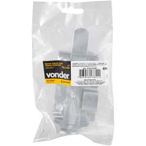 Fecho chato com porta-cadeado 3" - 76,2 mm, zincado, encartelado, VONDER