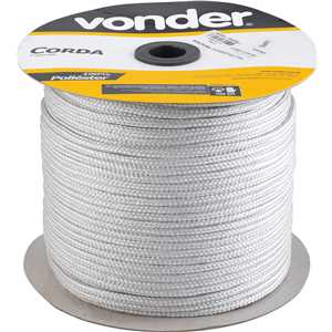 Corda multifilamento trançada, 8 mm x 228 m, branca, VONDER