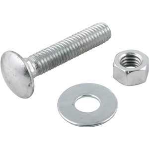 Parafuso francês zincado, 3/8" x 2", com porca e arruela, cartela com 2 conjuntos, VONDER