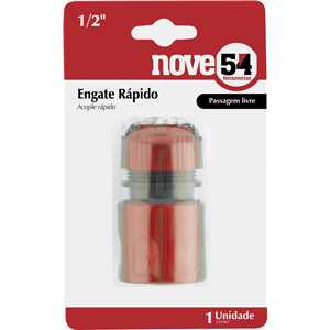 Engate rápido para mangueira 1/2", passagem livre, NOVE54