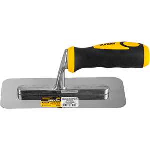 Desempenadeira retangular de aço inox, lisa, 20 cm, VONDER