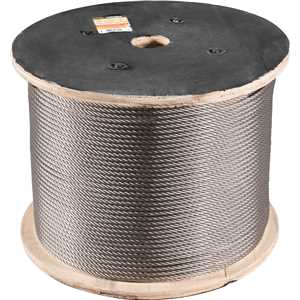 Cabo de aço inox, alma de aço, 9,53 mm - 3/8", 6 x 19S, VONDER
