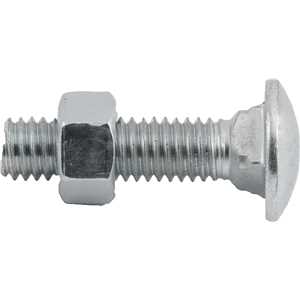 Parafuso francês zincado, 3/8" x 1.1/2", com porca, VONDER