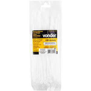 Abraçadeira de nylon para parafusos, branca, 200 mm x 3,6 mm, VONDER