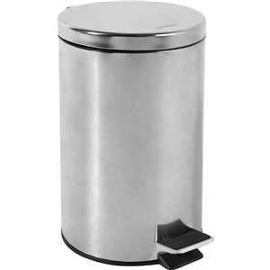 Lixeira redonda, 12 litros, inox, cinza, VONDER