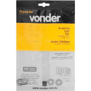 Arruela lisa 3/16", inox, VONDER