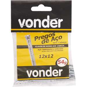 Prego de aço sem cabeça 12 x 12, VONDER