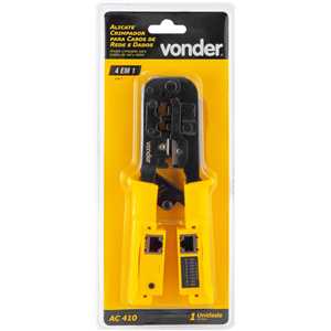 Alicate crimpador 4 em 1, para cabos de rede e dados, AC 410 VONDER