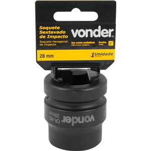 Soquete sextavado de impacto, encaixe de 1" x 28,0 mm, VONDER
