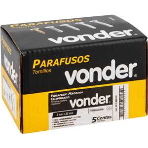 Parafuso madeira chipboard, cabeça flangeada, fenda cruzada/phillips, 4,0 mm x 20 mm, VONDER