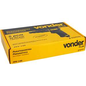 Parafusadeira pneumática com encaixe de 1/4", 13,0 N.m, acionamento por gatilho, PPV 140, VONDER PLUS