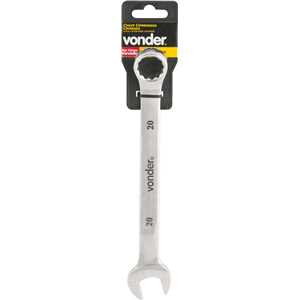 Chave combinada 20 mm, aço cromo vanádio, reta cromada, VONDER