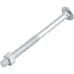 Parafuso francês zincado, 5/16" x 4", com porca, VONDER