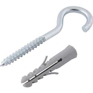 Gancho 3,3 mm x 60 mm, com bucha de nylon 6 mm, G-6 VONDER