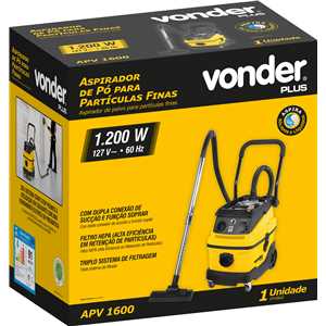 Aspirador de pó para partículas finas e líquidos, 1.200 W, 30 litros, 127 V~, APV 1600 VONDER PLUS