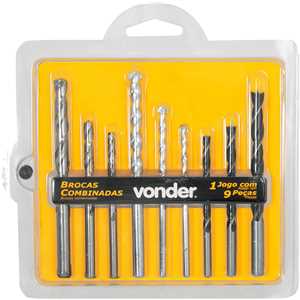 Conjunto esmerilhadeira de 4.1/2", 750 W e furadeira de 1/2", 710 W, 127 V~, com jogo de brocas e disco, EFV 751, VONDER