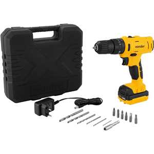 Parafusadeira/furadeira de impacto a bateria, 12 V, fonte de carregamento bivolt automática, PFV 120I VONDER
