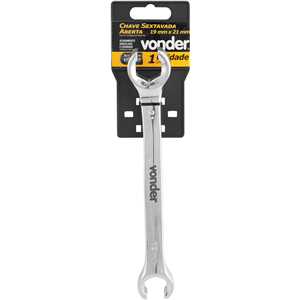 Chave poligonal / sextavada aberta, 19 mm x 21 mm, VONDER
