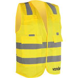 Colete refletivo tipo blusão, com bolso, amarelo, CV 106 VONDER