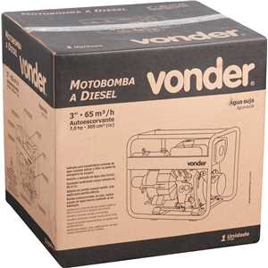 Motobomba a diesel 3", para água suja, VONDER