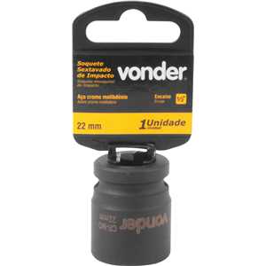 Soquete sextavado de impacto, encaixe de 1/2" x 22,0 mm, VONDER
