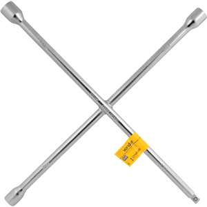 Chave de roda tipo cruz, 17,0 mm x 19,0 mm x 21,0 mm x encaixe 1/2" para soquete, VONDER