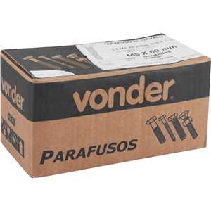 Parafuso sextavado zincado 8 mm x 60 mm, MA, rosca total, VONDER