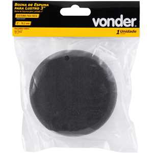 Boina de espuma para lustro 3", para politriz rotativa, VONDER