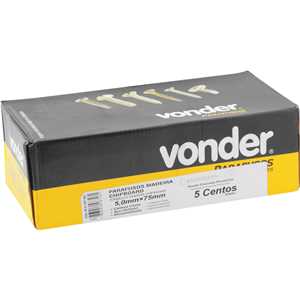 Parafuso madeira chipboard, cabeça chata, fenda cruzada/pozidrive, 5,0 mm x 75,0 mm, VONDER