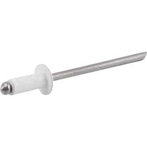 Rebite de repuxo 3,2 mm x 6,0 mm, branco, 306, caixa com 1.000 peças VONDER