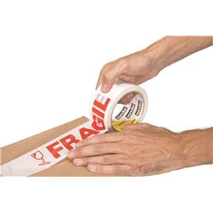 Fita adesiva 48 mm x 50 m, base impressa com a advertência FRÁGIL, VONDER