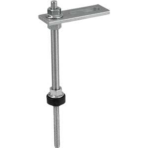 Conjunto haste M10 x 200 mm com suporte reto para painel solar, para metal, VONDER