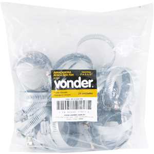 Abraçadeira rosca sem fim, 50 mm a 63 mm, com 25 peças, AL 5164 VONDER