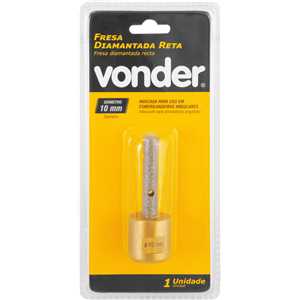 Fresa diamantada reta, 10 mm, VONDER