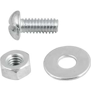 Parafuso máquina zincado cabeça redonda, 1/4" x 5/8", com porca e arruela lisa, VONDER