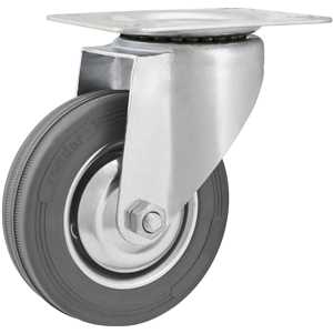 Rodízio giratório leve 4", de borracha, cinza, VONDER