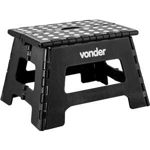 Banqueta plástica dobrável, preta, altura 220 mm, VONDER